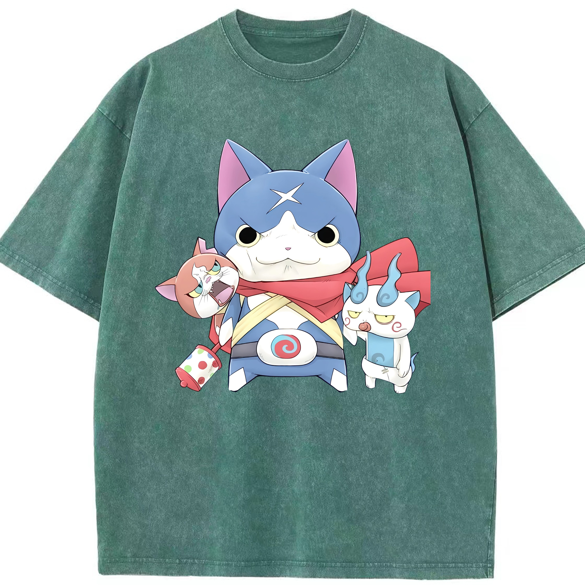 （画像用） 妖怪ウォッチ Yo-kai Watch 綿100% ヴィンテージ風 半袖Tシャツ（フロントプリント）